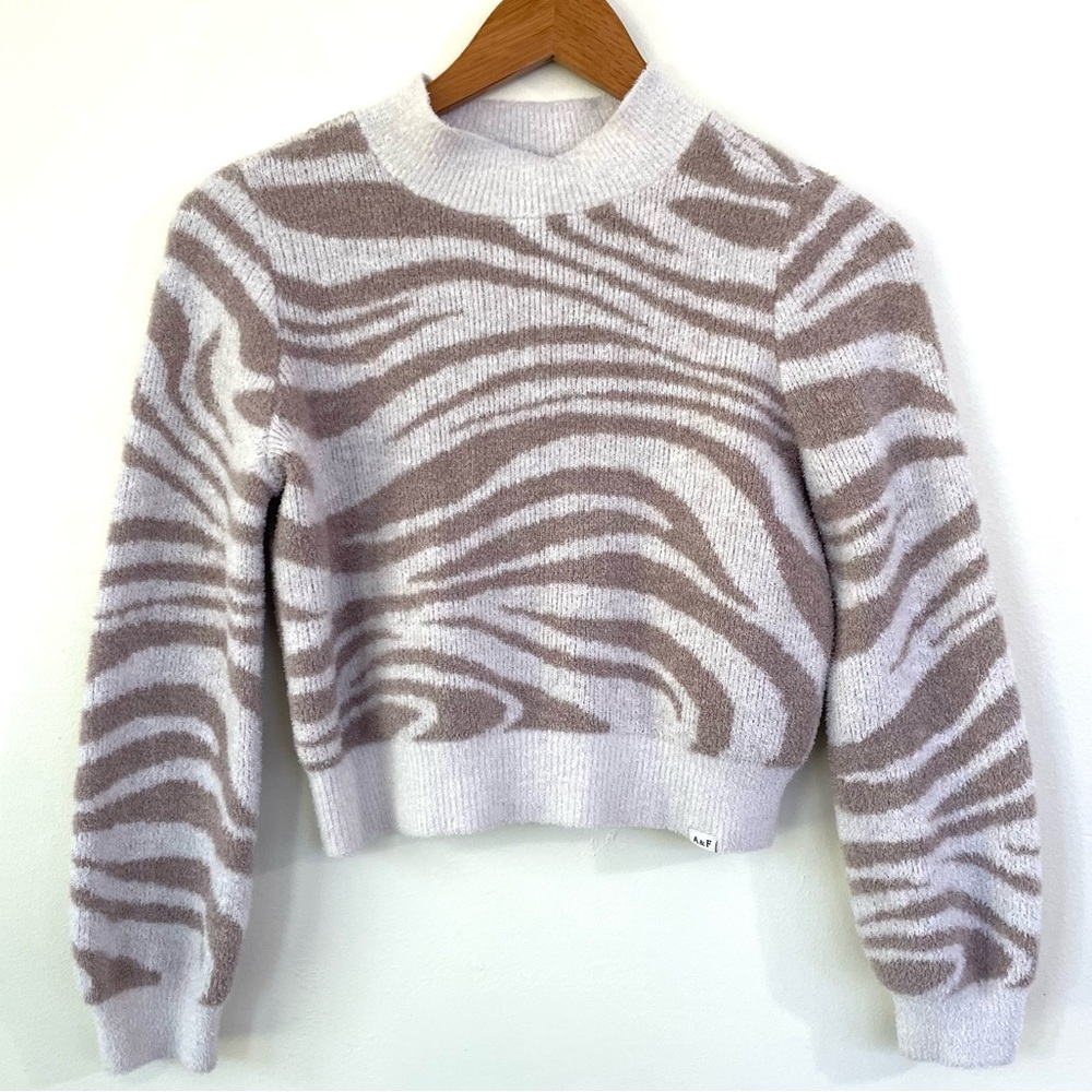 Abercrombie Kids Cotton Blend Soft Pullover Sweater 9/10 Tan & White Stripe